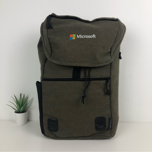 Microsoft Other - Microsoft Field & Co Green Canvas Top Loader Laptop Backpack